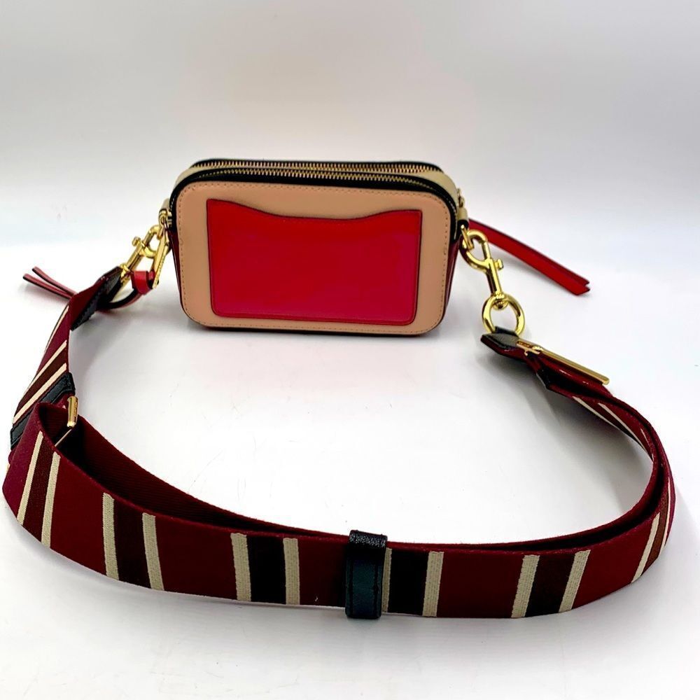 Auth Marc Jacobs Pink Beige Snapshot Crossbody Camera Bag Preloved Very Good - Picture 7 of 13